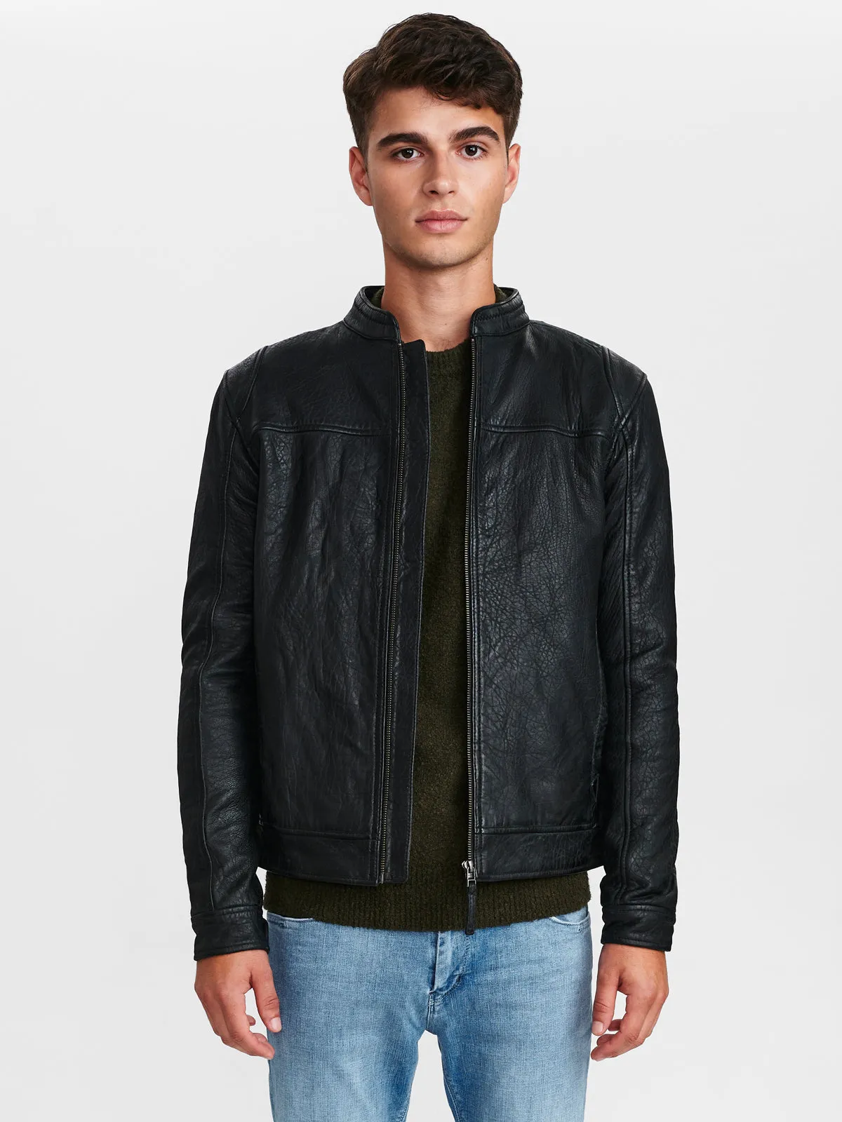 Gabba - BENTON BLACK LEATHER JACKET