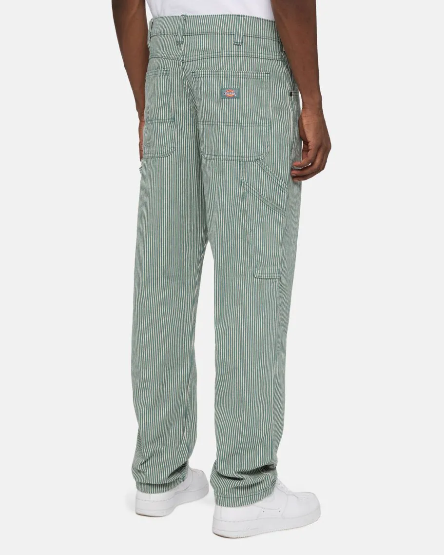 Garyville Hickory Stripe Trousers in Lincoln Green