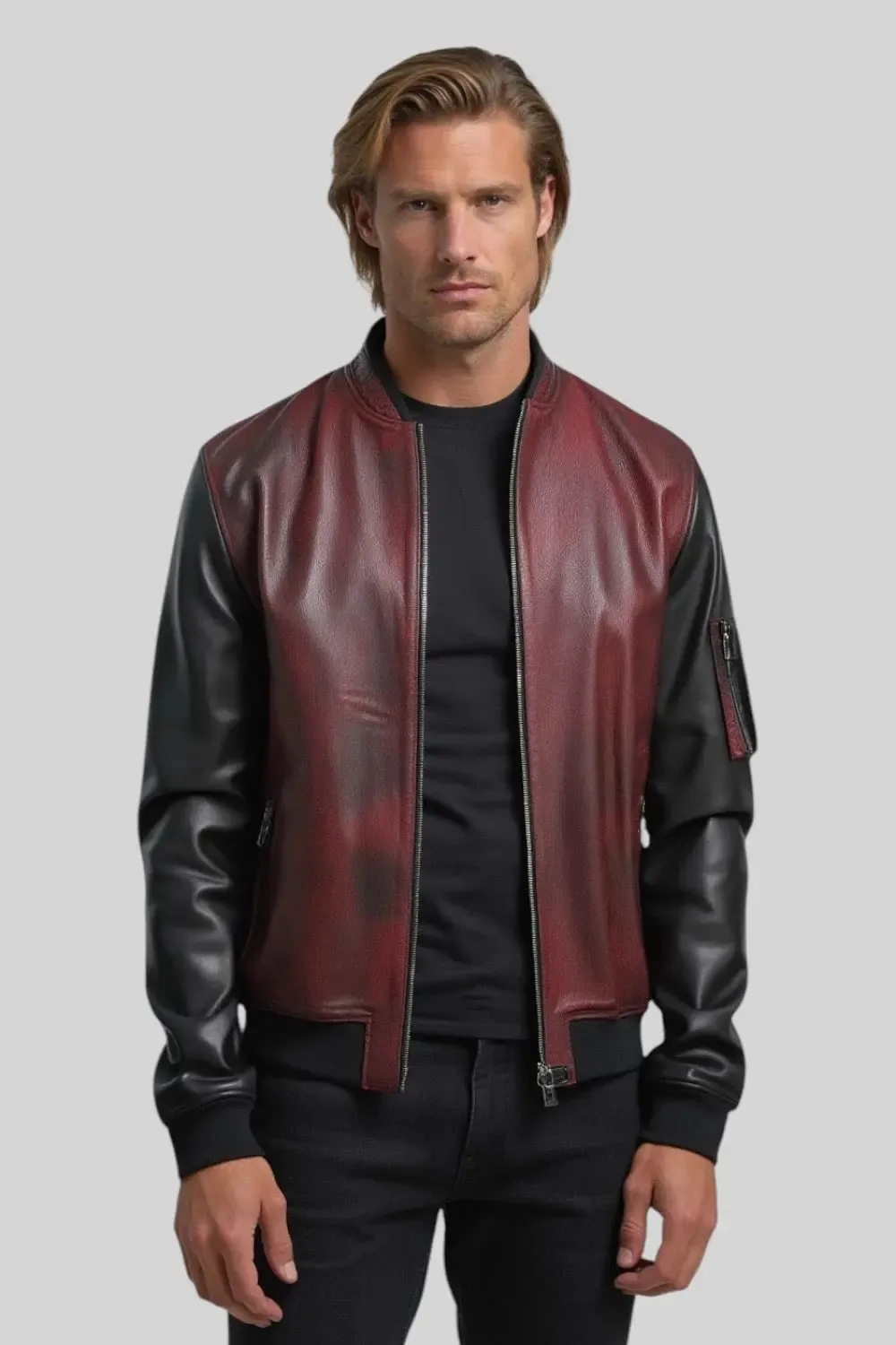 Gianni Leather Bomber Jacket