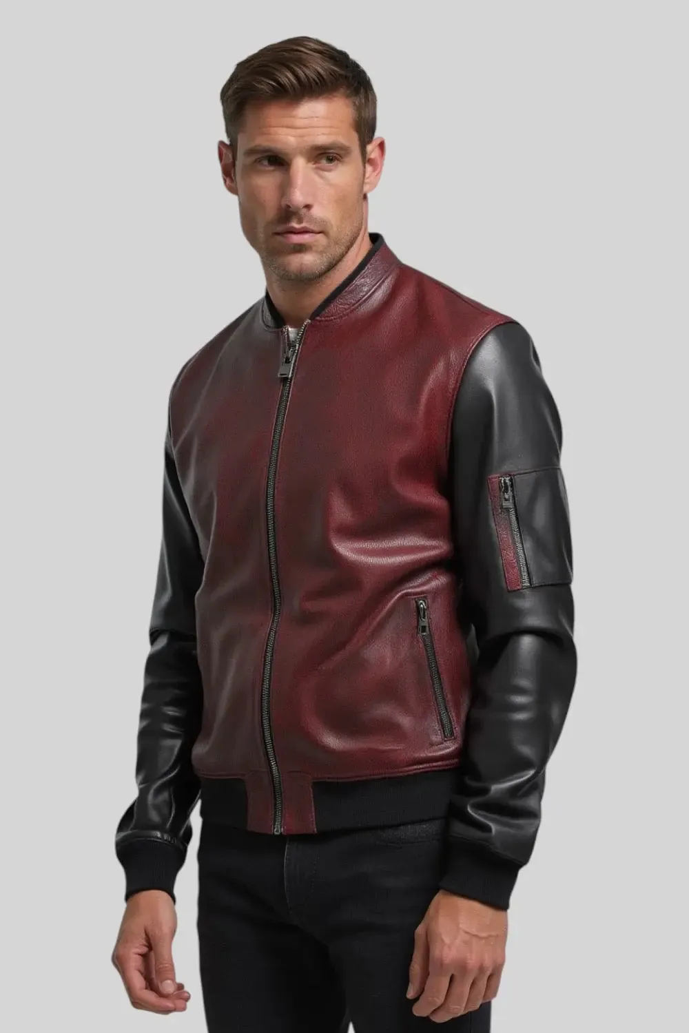 Gianni Leather Bomber Jacket