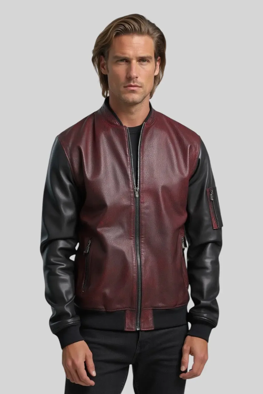 Gianni Leather Bomber Jacket