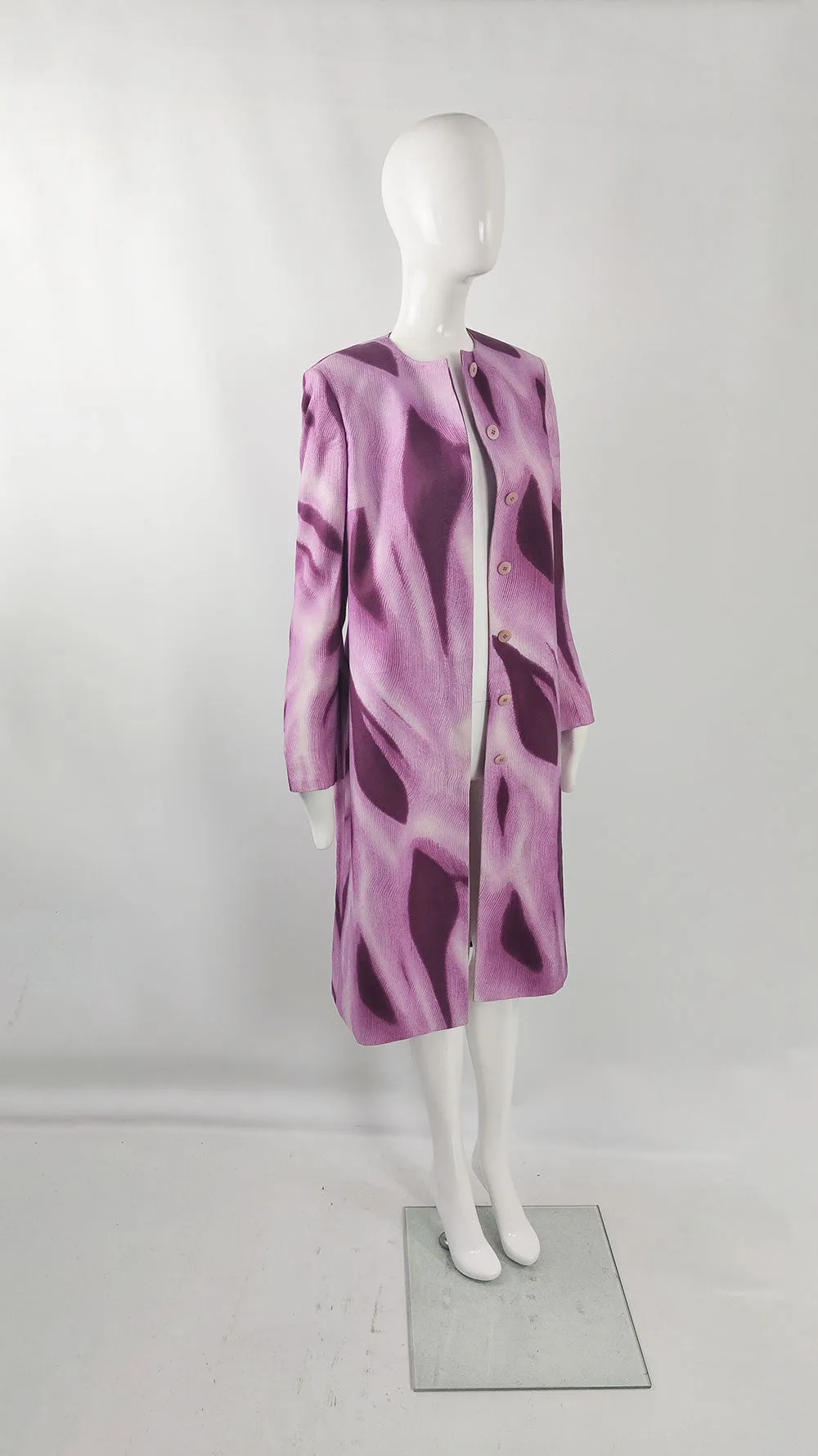 Gianni Versace Vintage Pink & Purple Silk Duster Jacket, S/S 1999