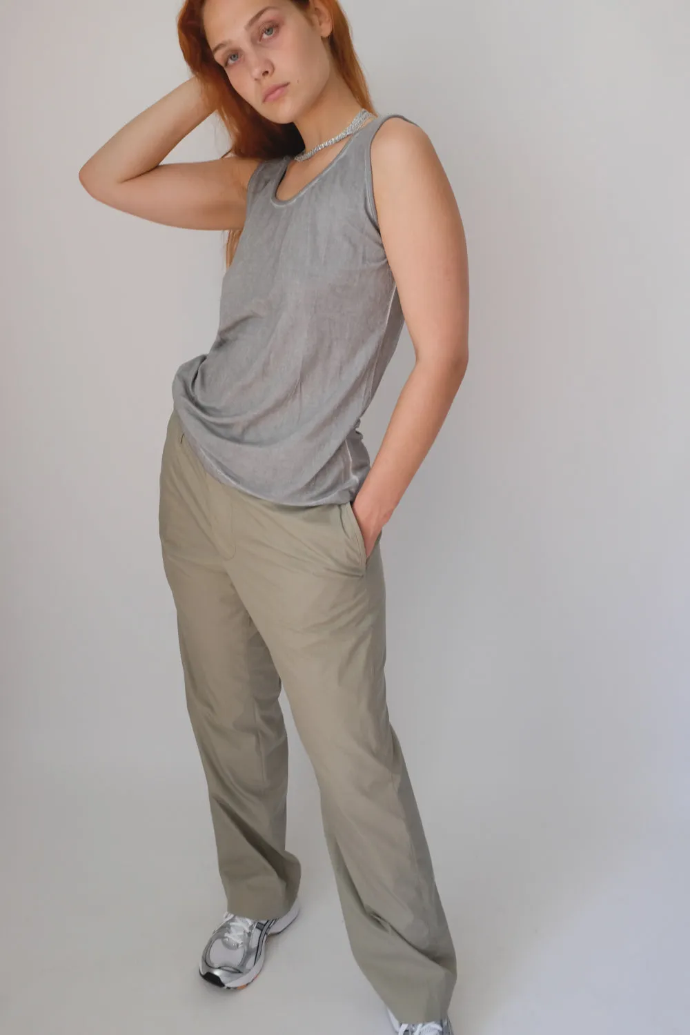 GREY FADED VISCOSE Y2K TANKTOP