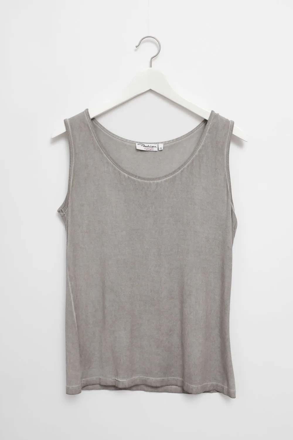 GREY FADED VISCOSE Y2K TANKTOP