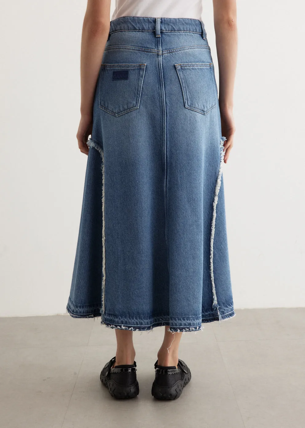 Heavy Denim Midi Skirt