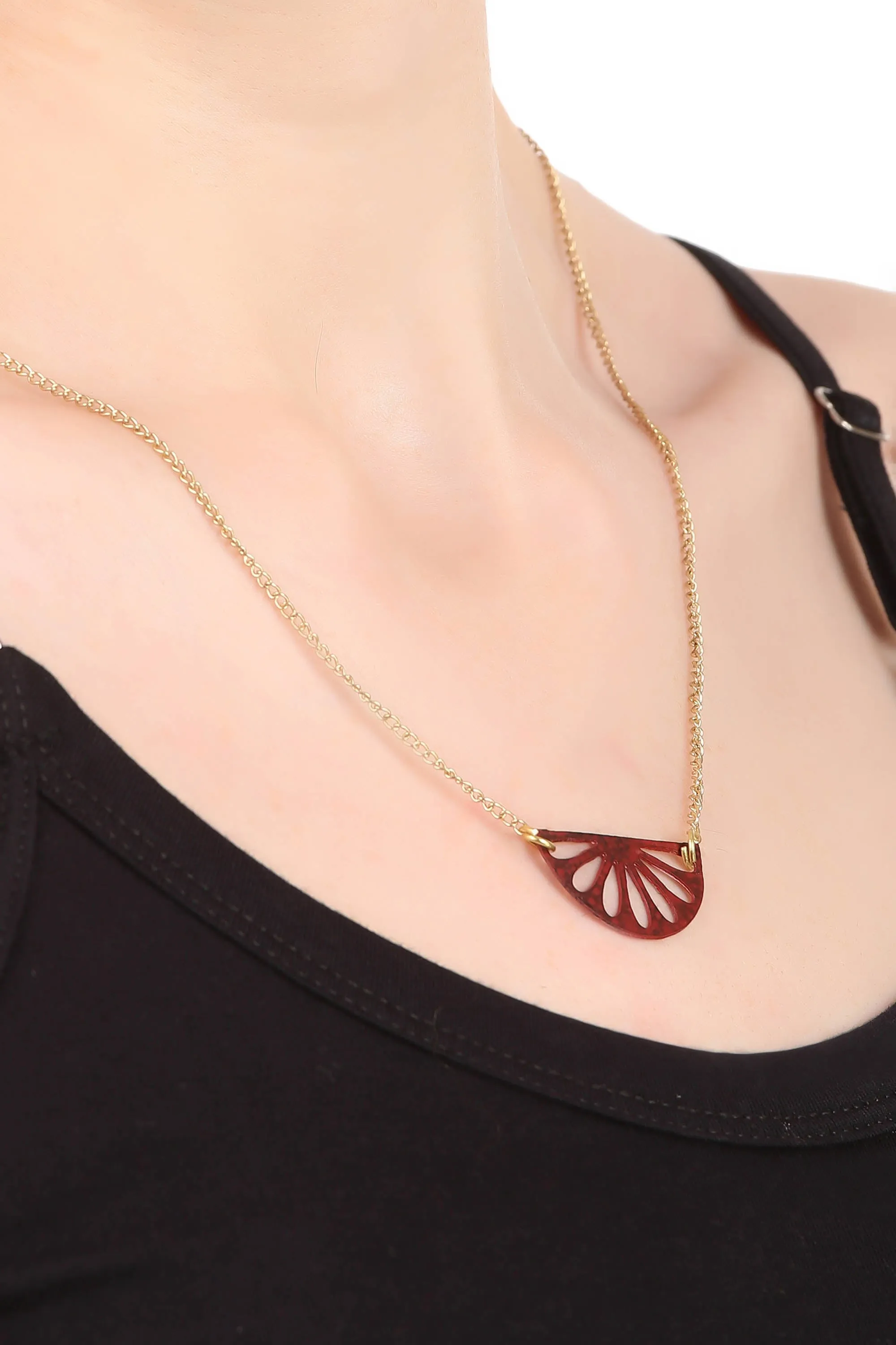 Helen necklace, red - Wholesale