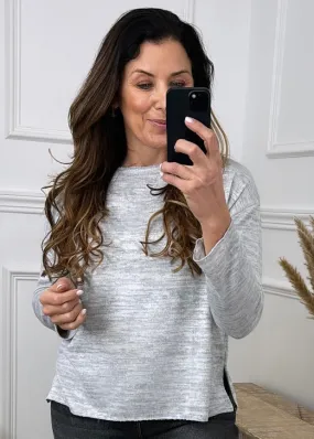 Kira Light Grey Knitted Top