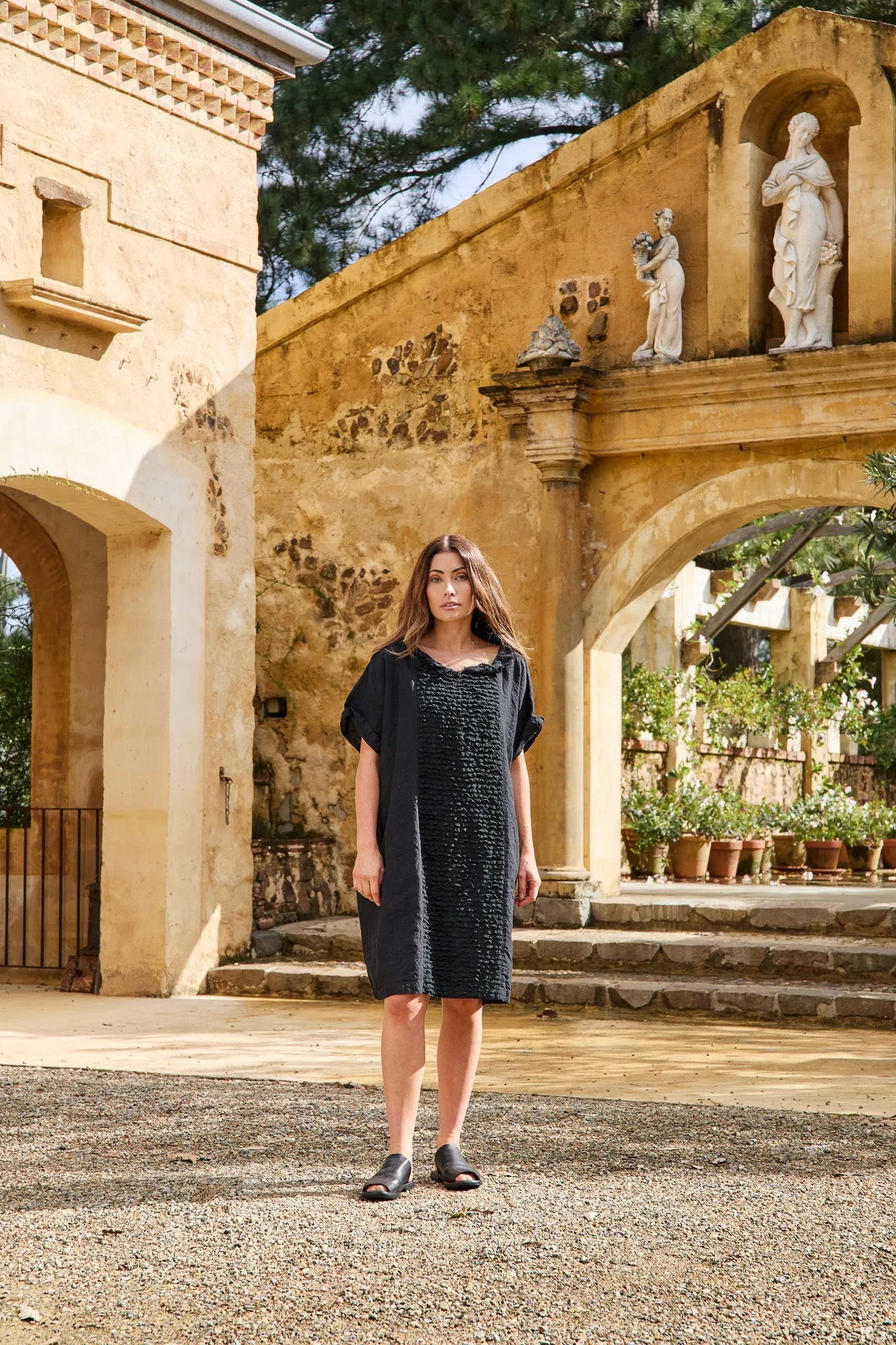 Luna Tunic Dress - Linen & Lace