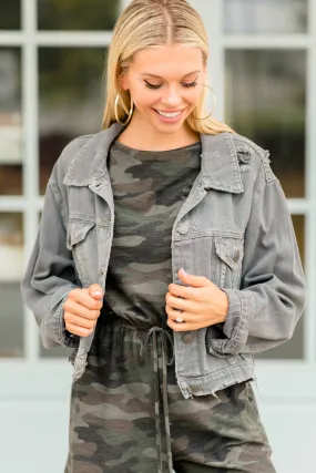 Make An Appearance Gray Denim Jacket