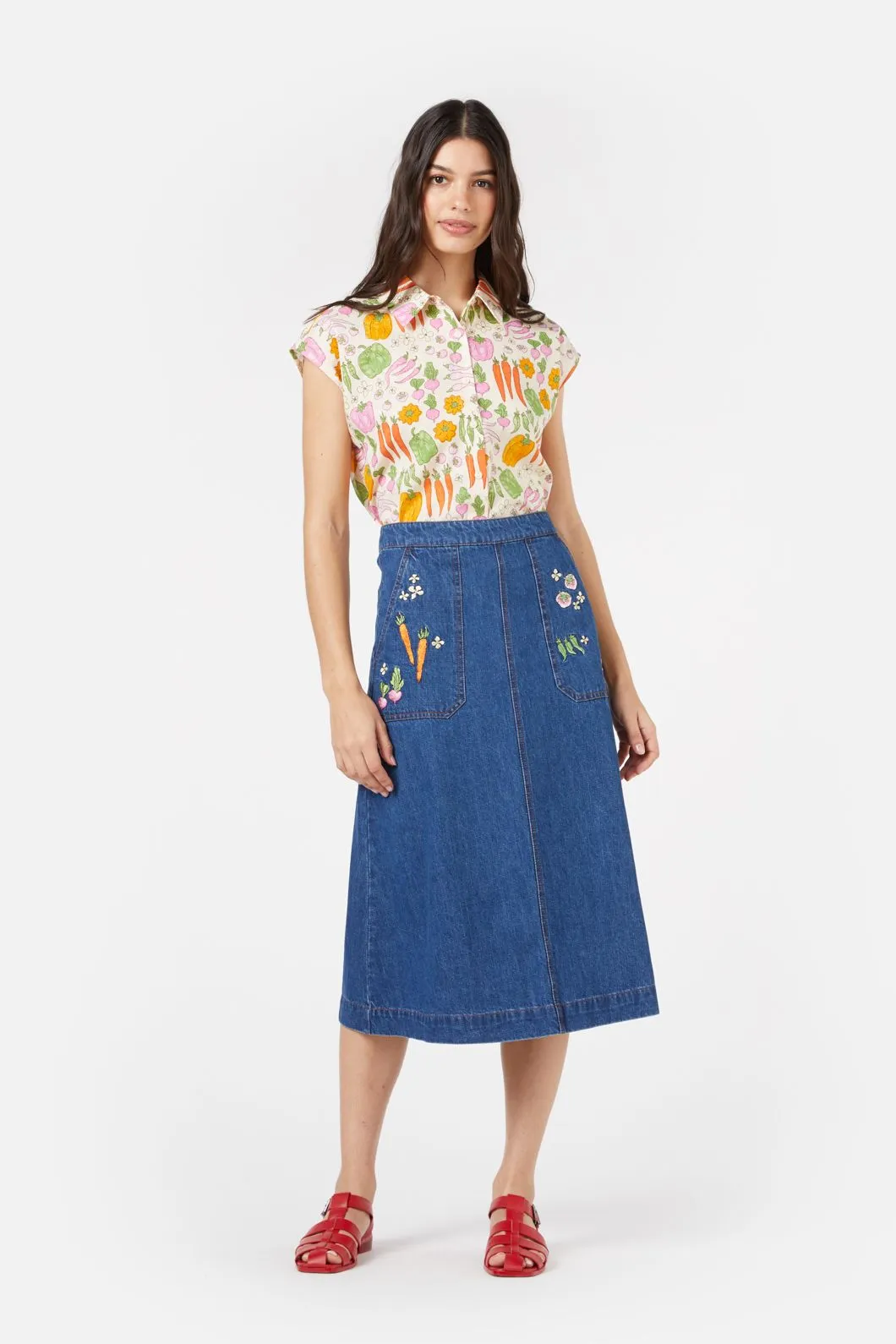 Market Day Embroidered Skirt