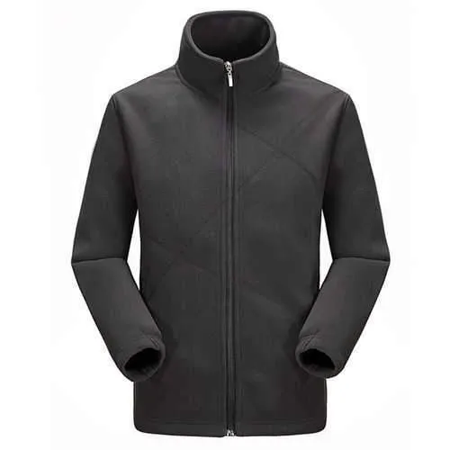 Mens Anti-static Spring Zipper Solid Color Sweater Outdoor Sport Warm Fleece Jacket