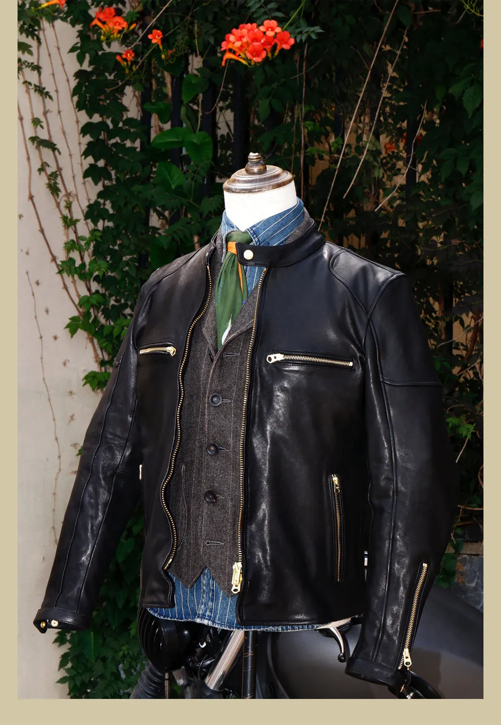 Men's Black Moto Leather Jacket