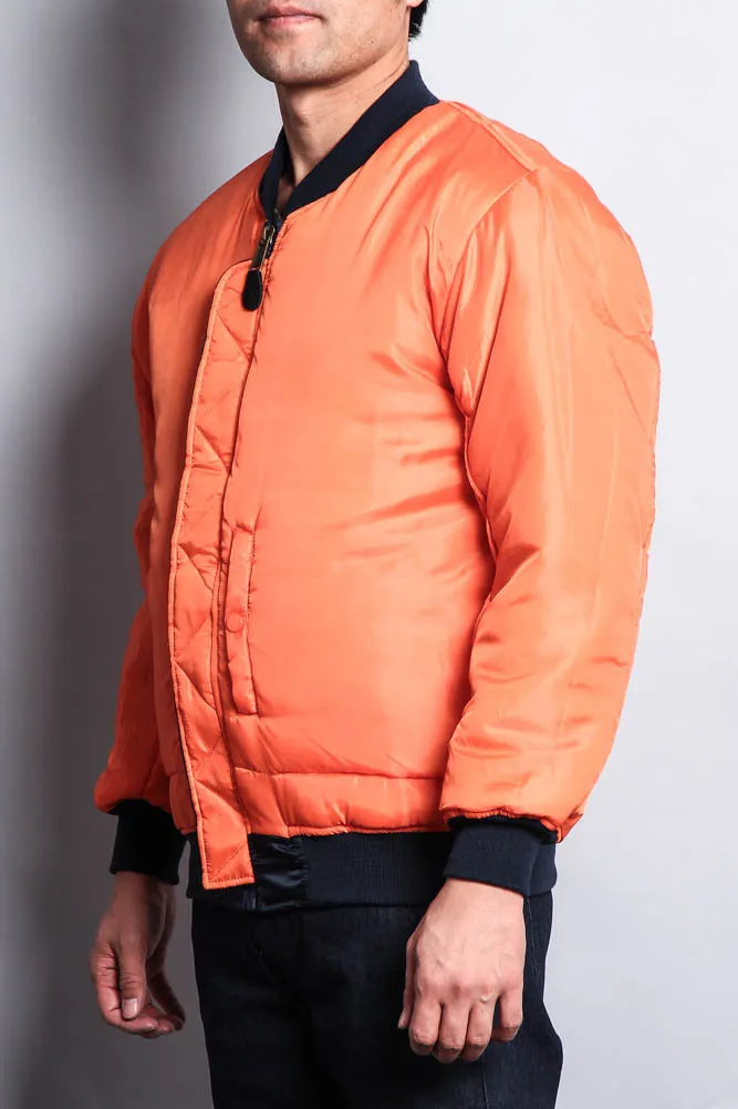 Men's Reversible Padded Bomber Flight Jacket