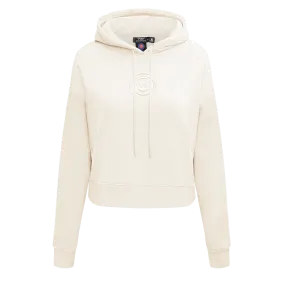 MLB CHICAGO CUBS NEUTRAL WOMEN'S CROPPED PO HOODIE (EGGSHELL)