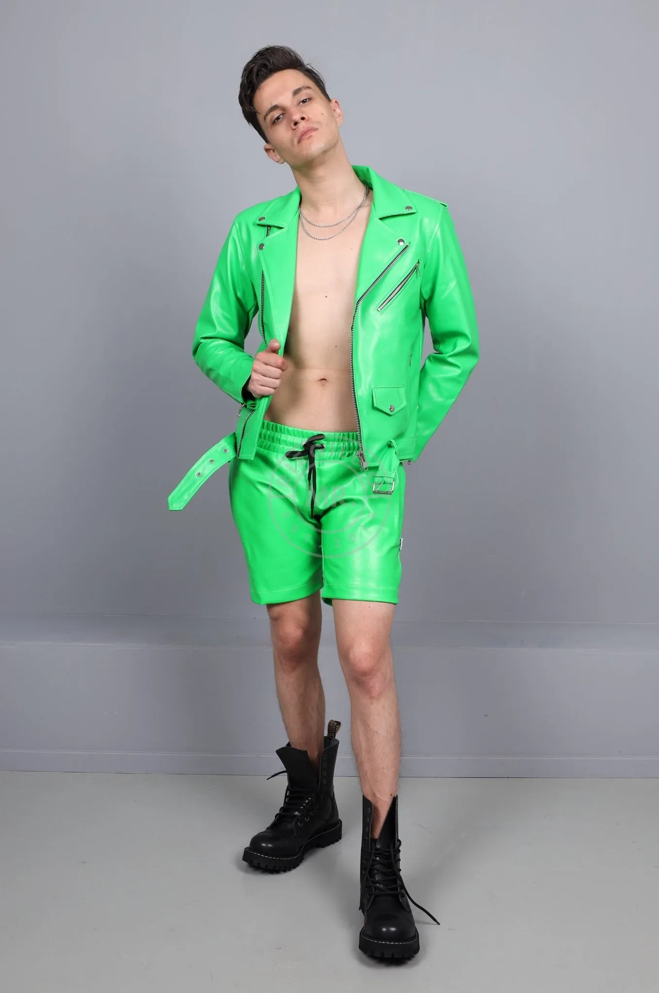 MR. Plain Brando Jacket - Neon Green