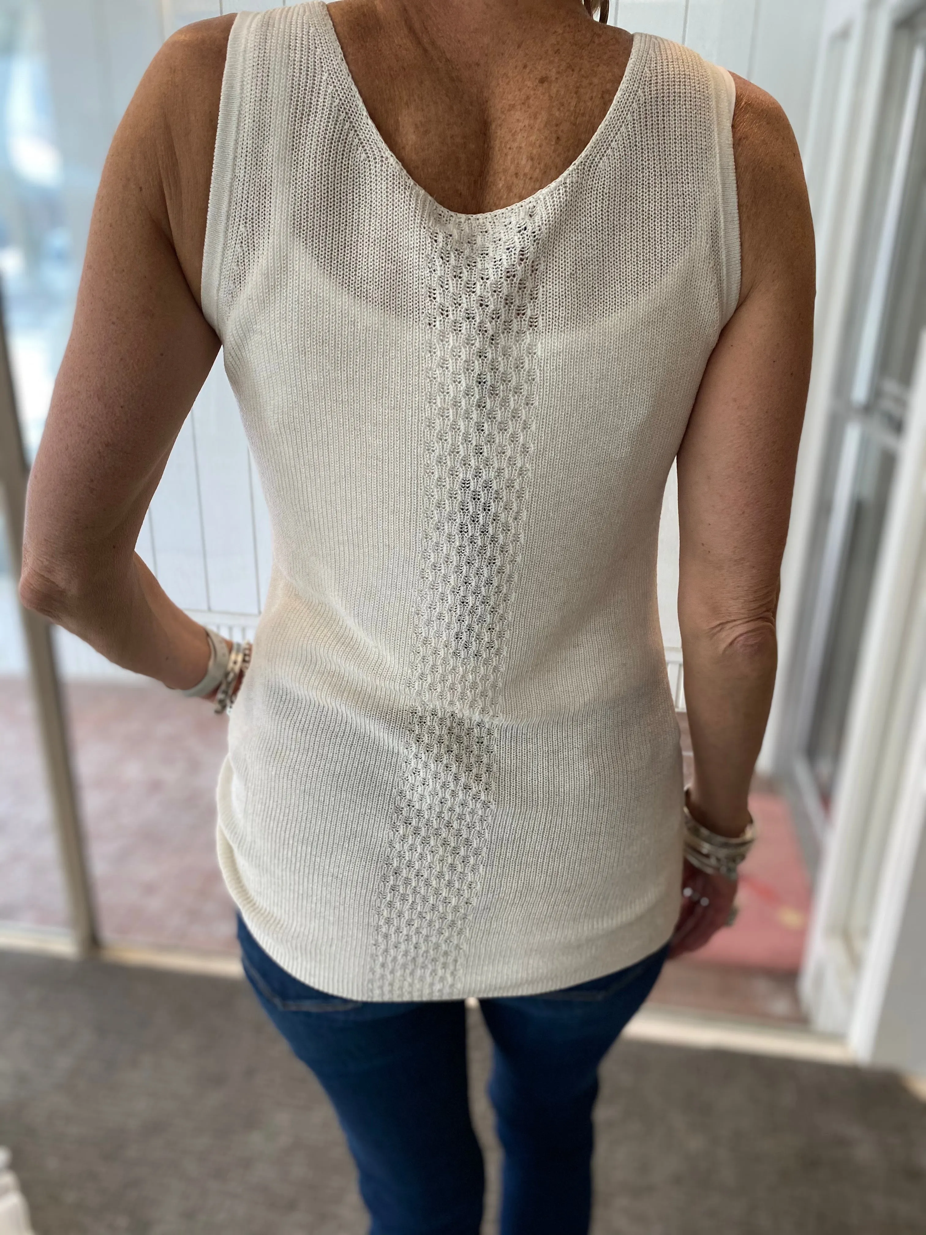 Natural Sleeveless Knit