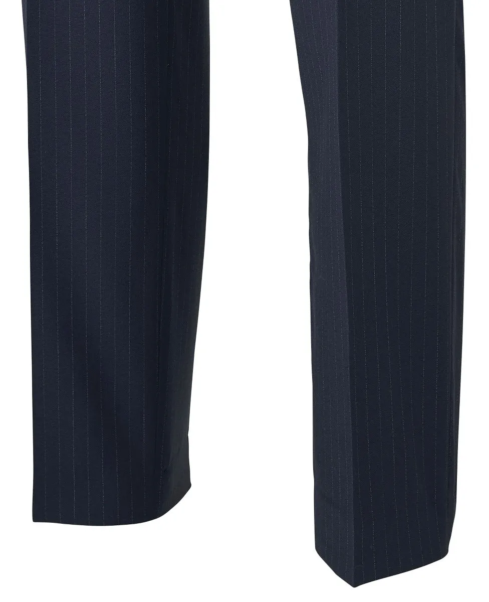 Navy Stripe Suit Trousers