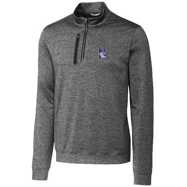 Northwestern Wildcats Men's Cutter &amp; Buck Grey Stealth Quarter-Zip