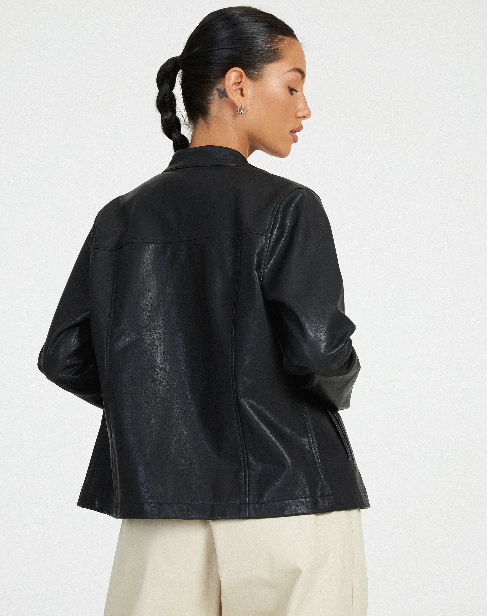 Olivia Jacket in PU Black