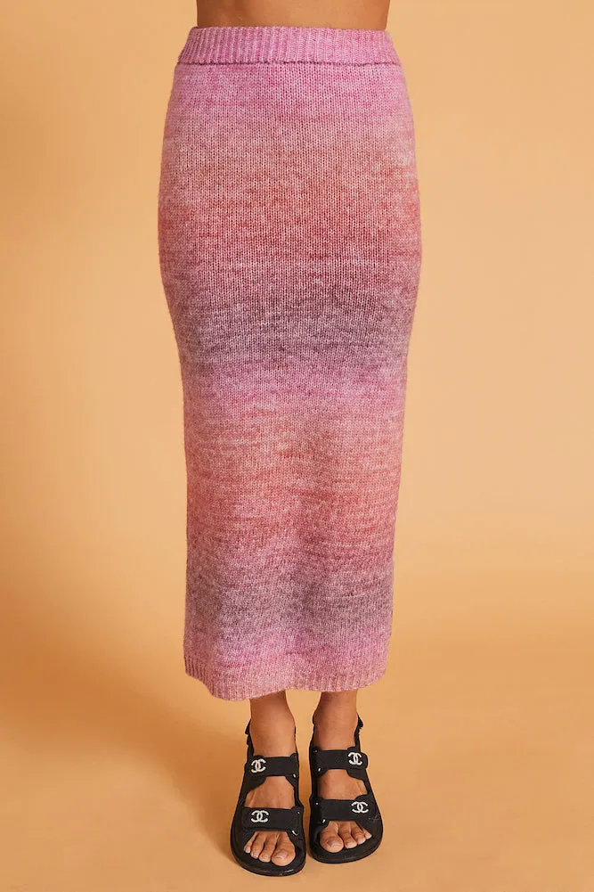 On My Mind Knit Midi Skirt Pink