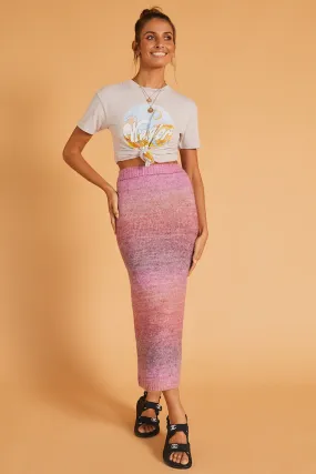 On My Mind Knit Midi Skirt Pink