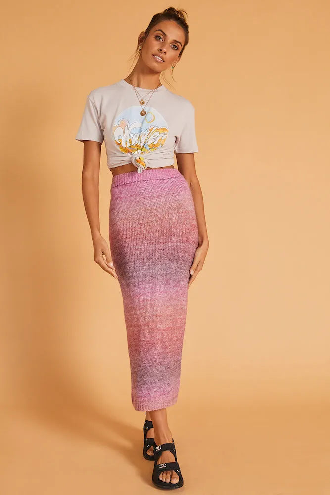 On My Mind Knit Midi Skirt Pink