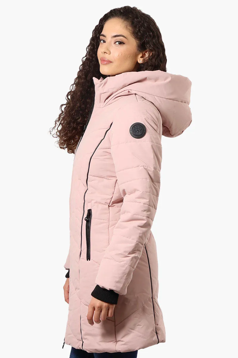 Oppenheimer Double Zip Cinched Waist Parka Jacket - Pink