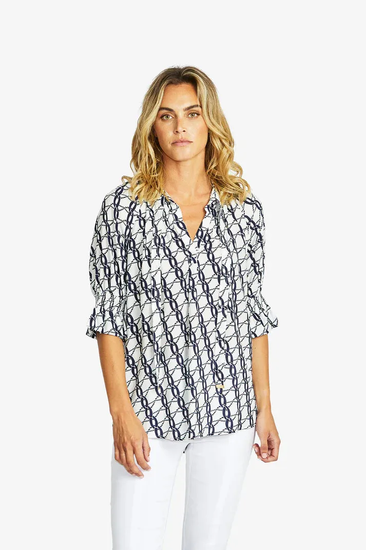 Ping Pong Tunic Blouse - Chain Print