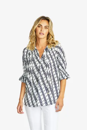 Ping Pong Tunic Blouse - Chain Print