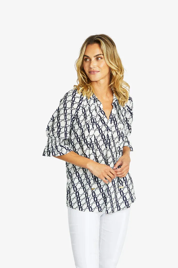 Ping Pong Tunic Blouse - Chain Print