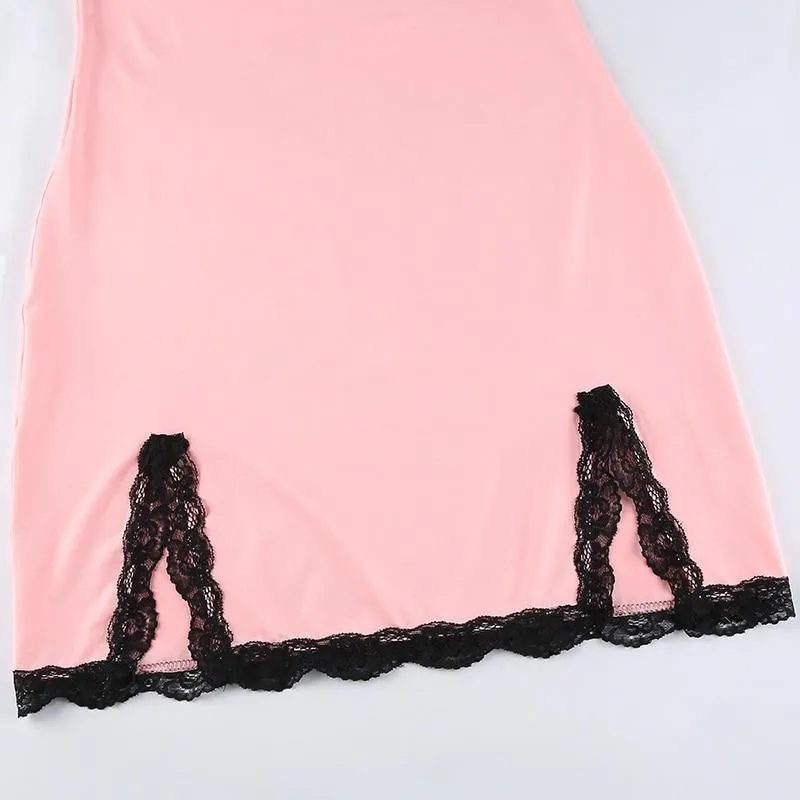 Pink Lace Mini Dress