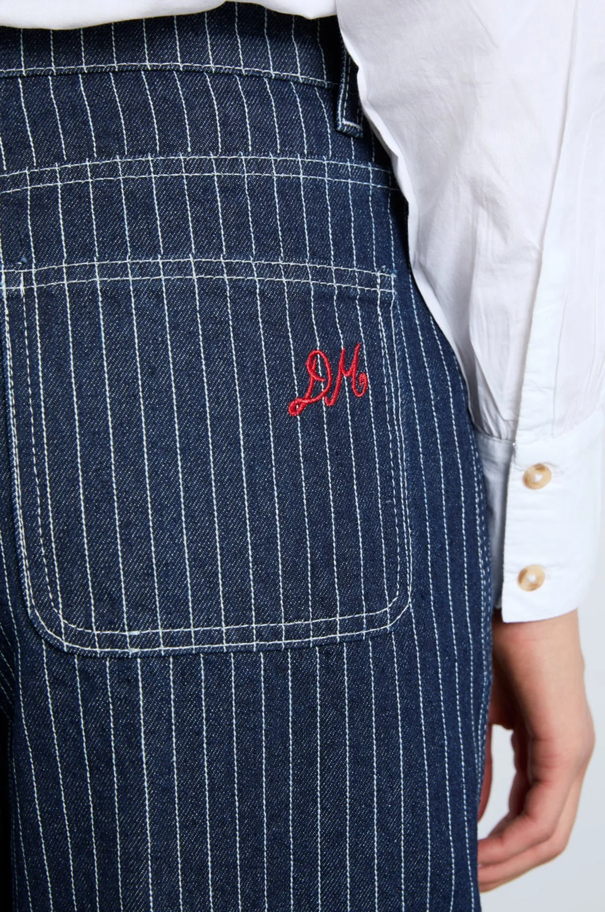 Pinstripe Denim Cargo Blue