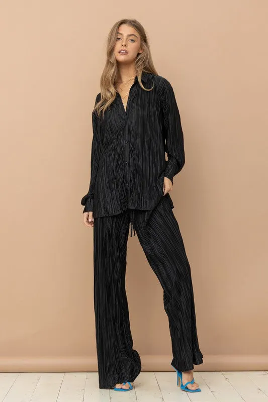 Pita Pleated Blouse Pants Set