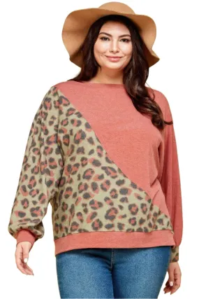 Plus Animal French Terry Brush Pullover Top