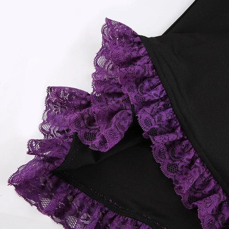 Purple Lace Mini Dress