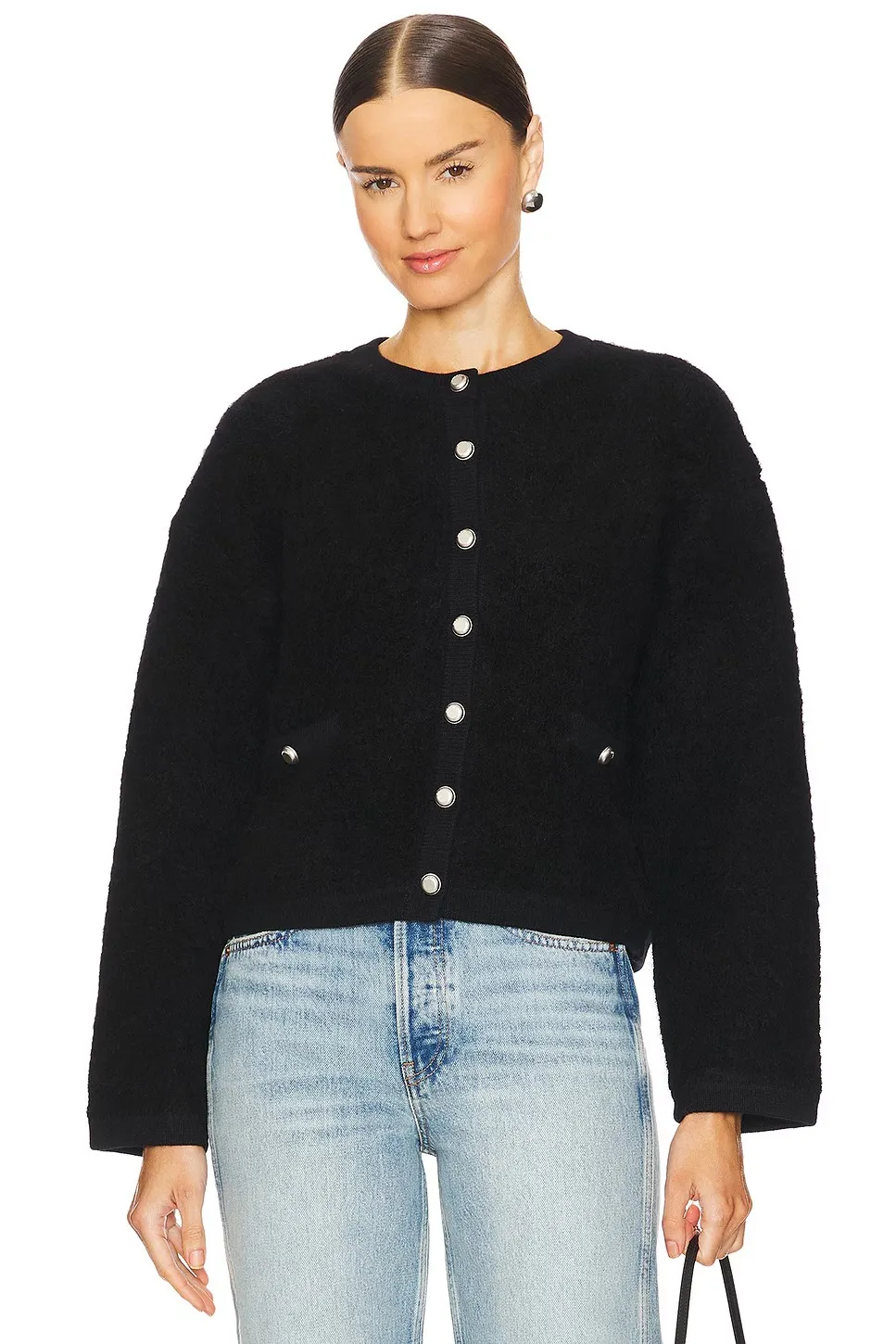 Rag & Bone Kaia Boucle Cardigan in Black