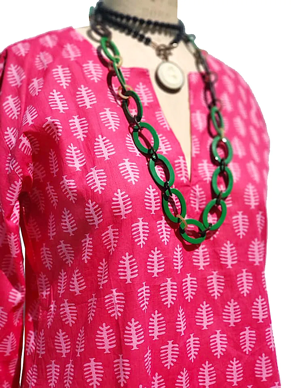 Raja Cotton Tunic Fuchsia Coral