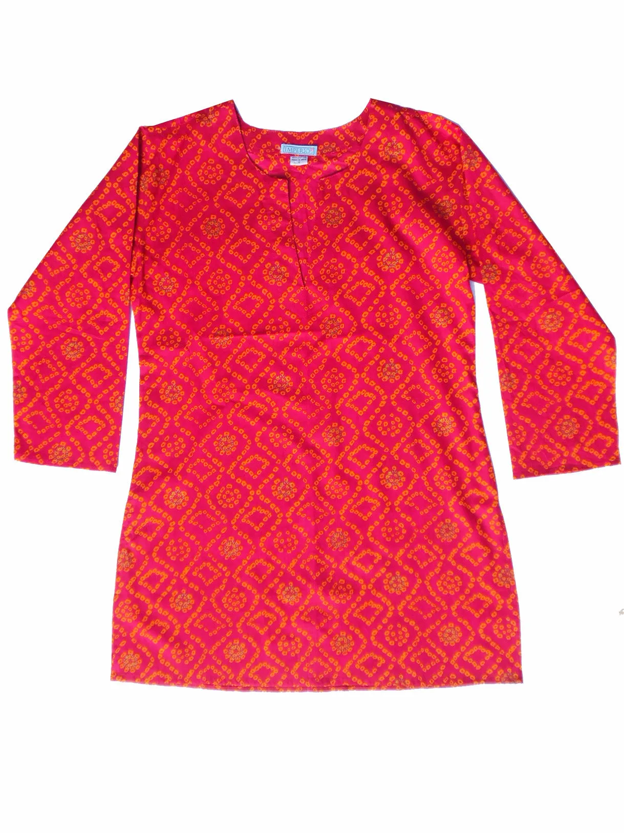 Raja Cotton Tunic Fuchsia Orange Tie Dye