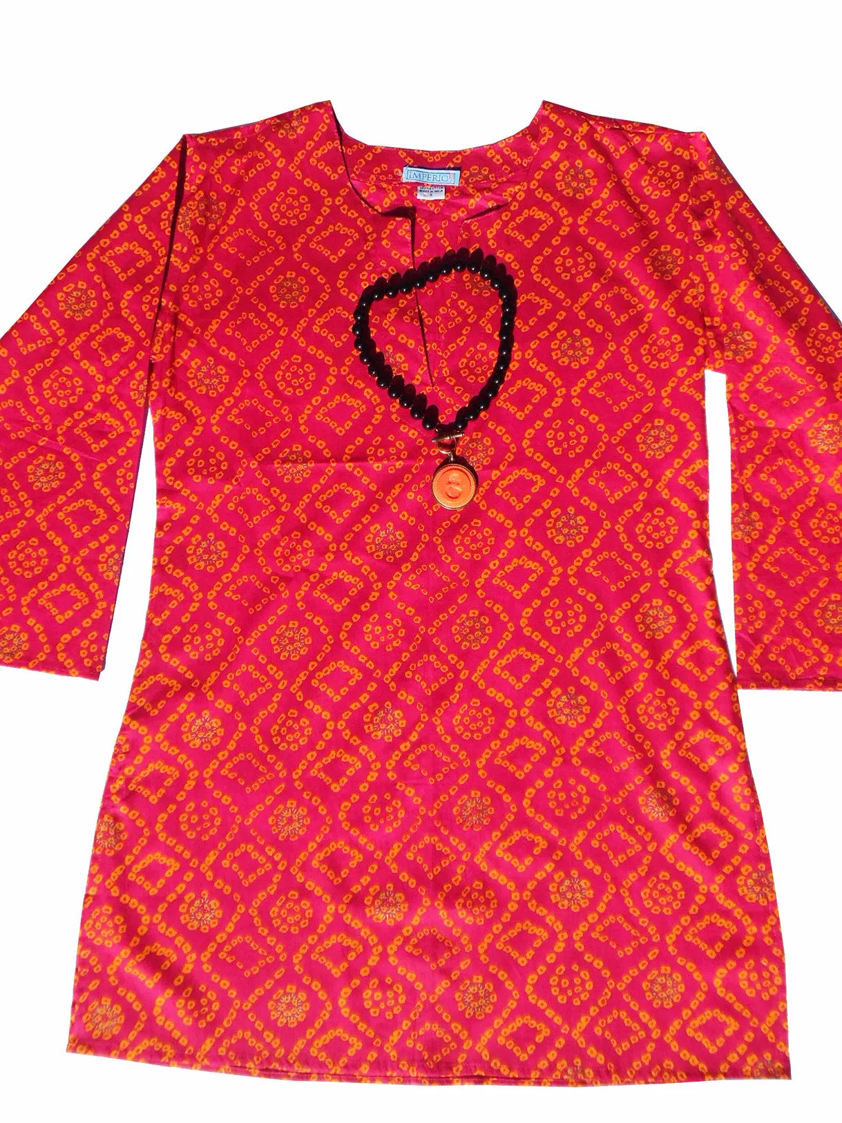 Raja Cotton Tunic Fuchsia Orange Tie Dye