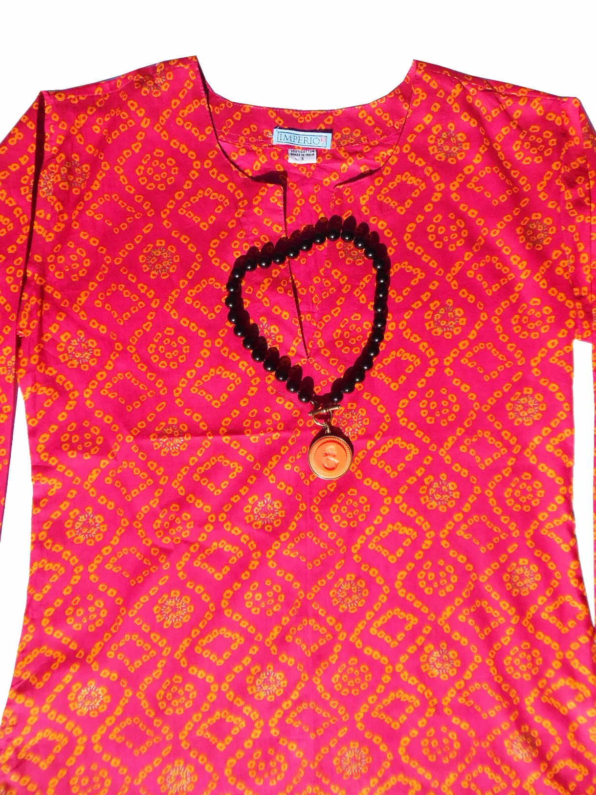 Raja Cotton Tunic Fuchsia Orange Tie Dye