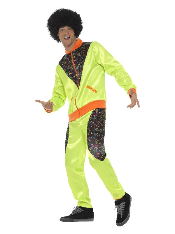 Retro Shell Suit Costume, Mens, Neon Green