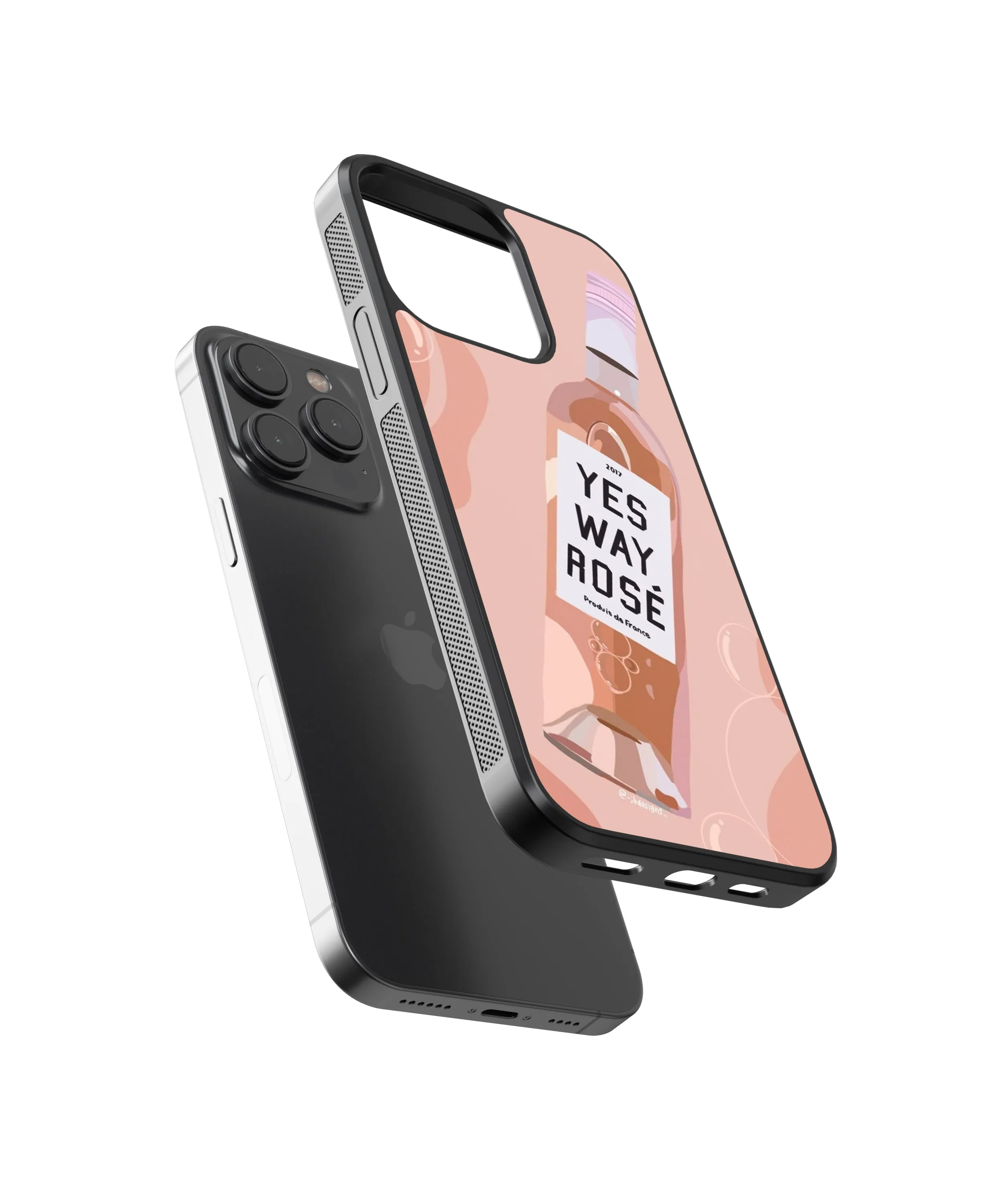 Rosé Y2K Glass Phone Case Cover