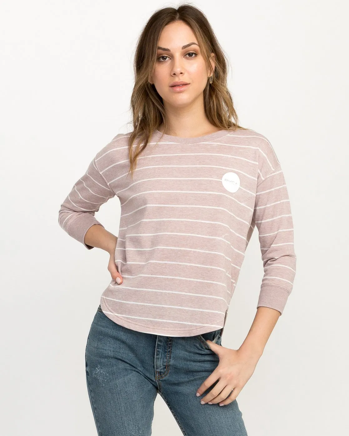 RVCA Motors Striped Pullover Crewneck