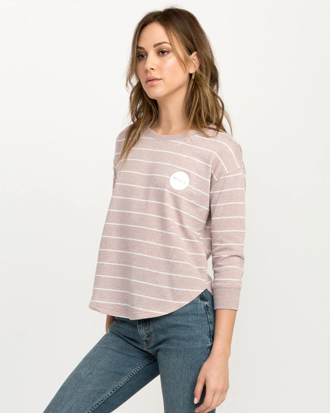 RVCA Motors Striped Pullover Crewneck