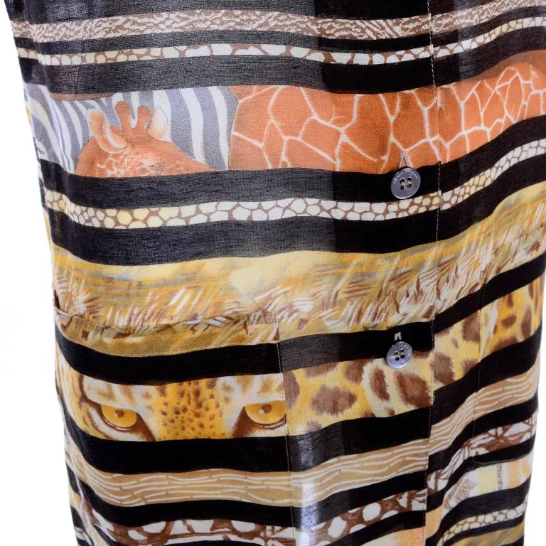 Salvatore Ferragamo Semi Sheer Vintage Animal Print Tunic Small