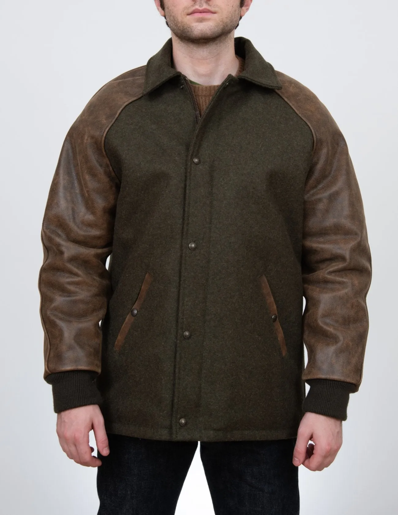 Schott NYC - Wool Coach Jacket - Olive