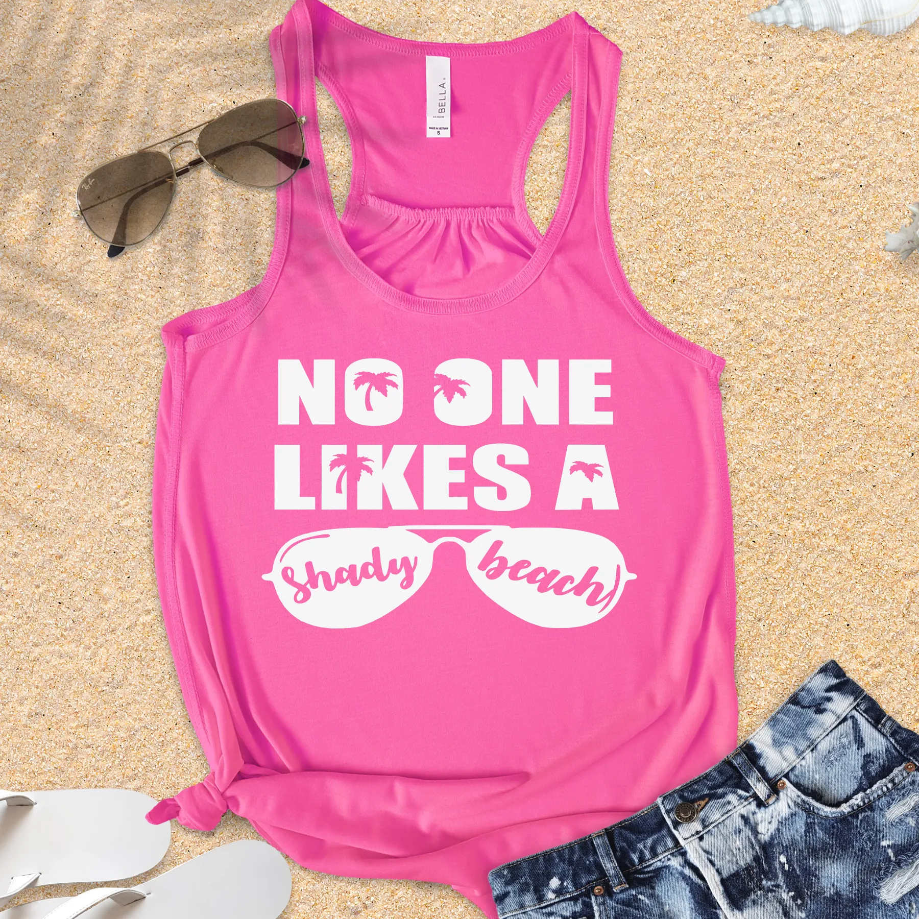 Shady Beach Flowy Racerback Tank (Available in several colors)