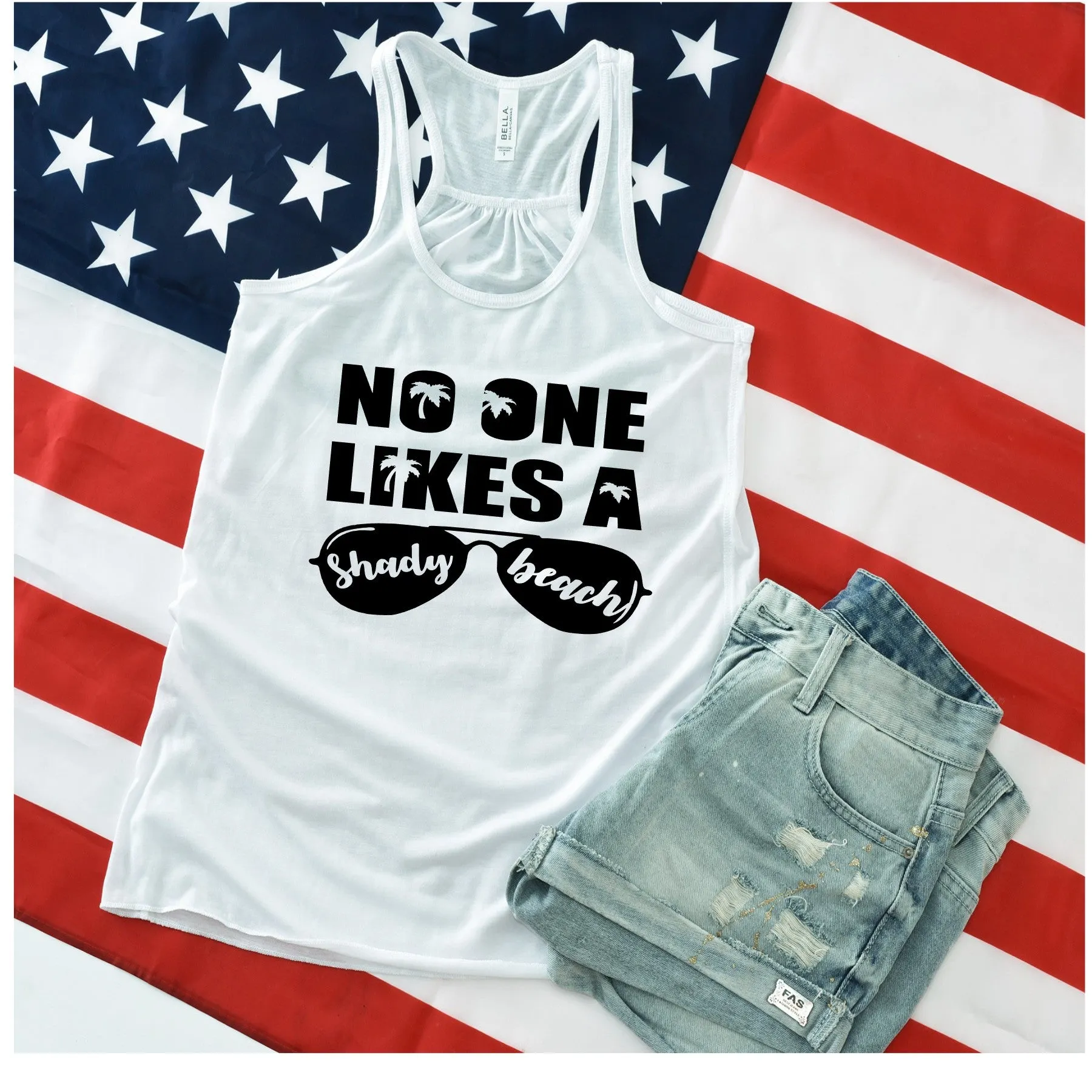 Shady Beach Flowy Racerback Tank (Available in several colors)