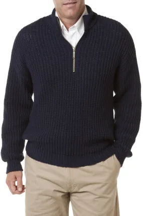 Shaker Knit Quarter Zip Sweater Nantucket Navy