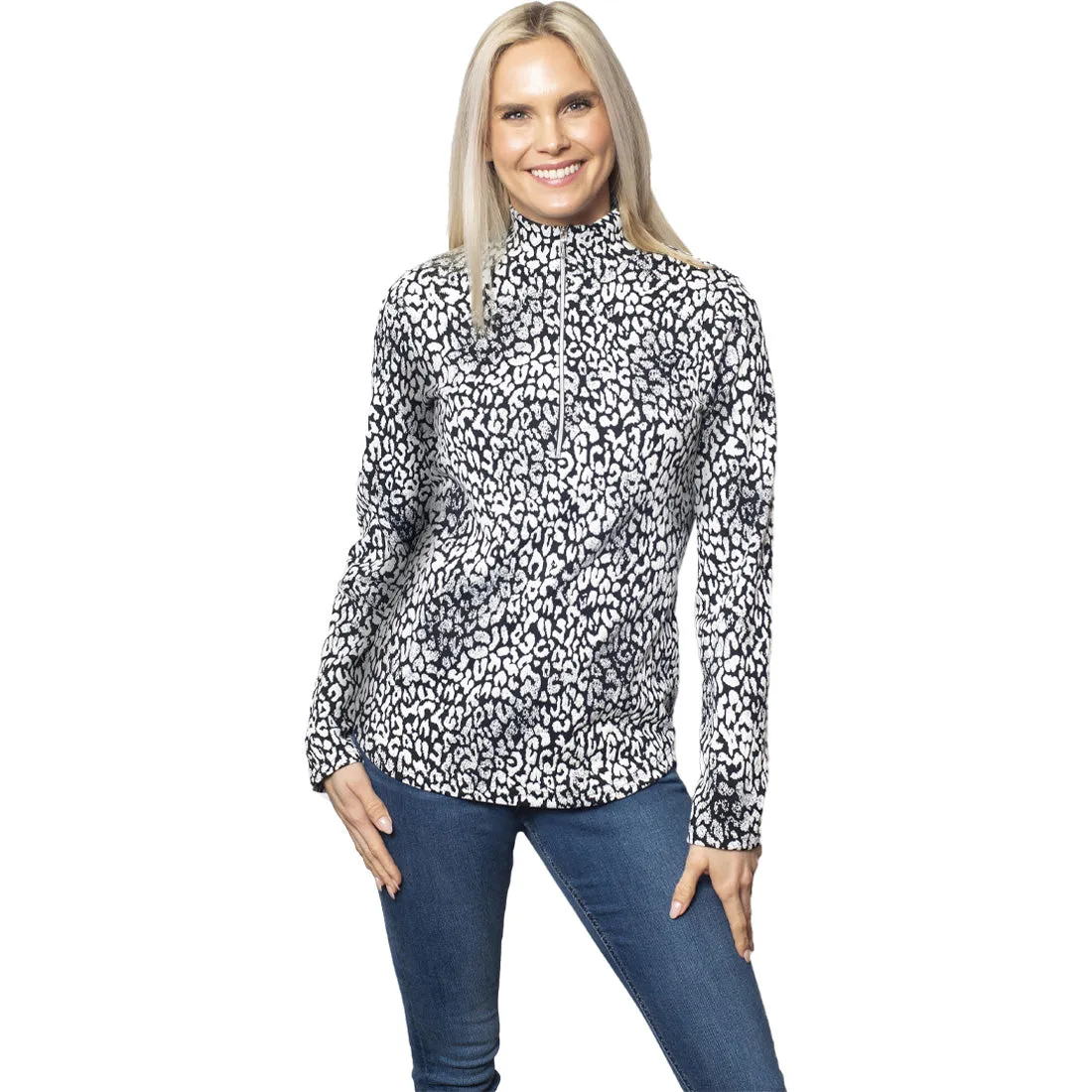 Sno Skins Animal Sport Jacquard 1/4 Zip Neck - Women's